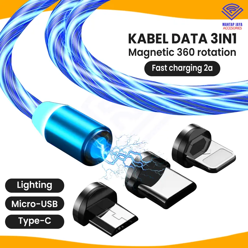 [COD] KABEL CHARGER LED MAGNET 3IN1 KABEL LAMPU MAGNET 3IN1 0