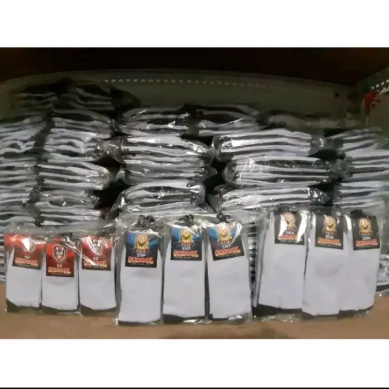 ( GROSIR 12 PASANG) KAOS KAKI SEKOLAH - KAOS KAKI ANAK SD SMP SMA HITAM PUTIH MURAH 4