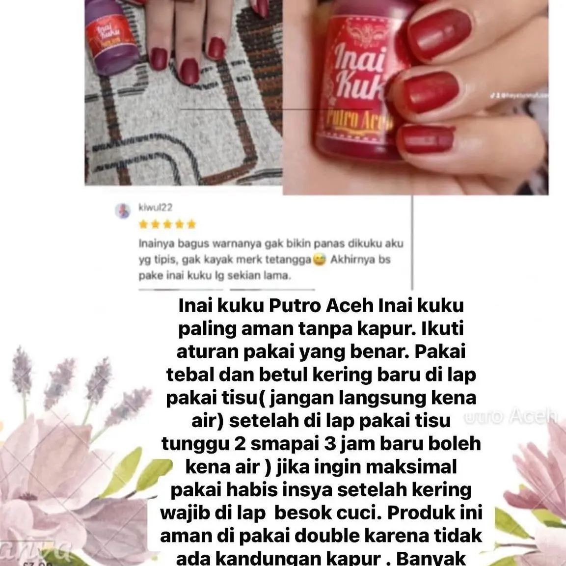Inai kuku Putro Aceh cantiknya mengalahkan kutex Dan aman