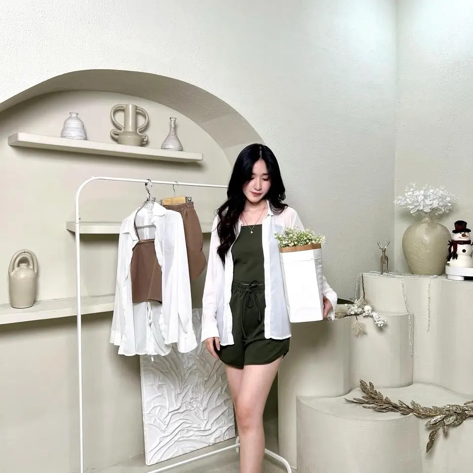 DEVAUDREE - ISLA SET - ONE SET BAHAN KNIT PREMIUM KEMEJA LENGAN PANJANG