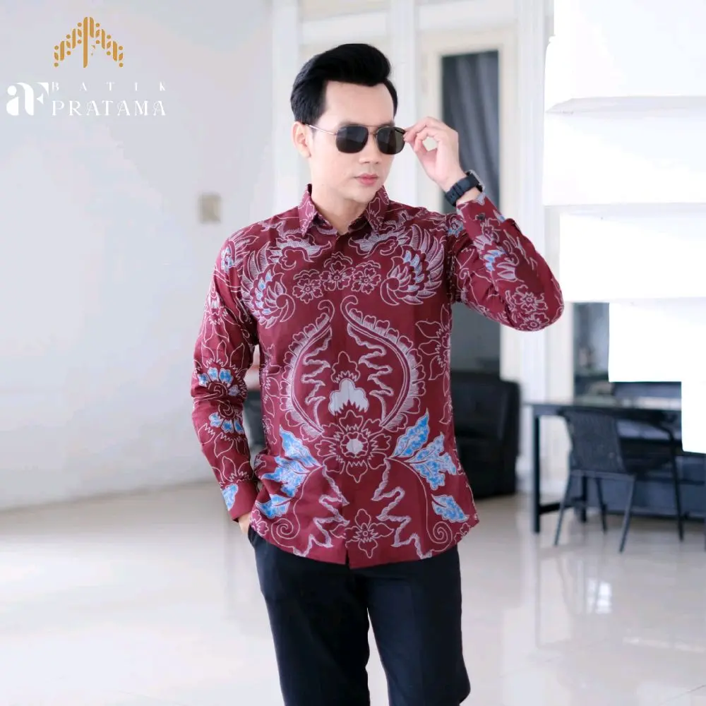 Batik AF Pratama | KEMEJA BATIK PRIA SLIMFIT MOTIF ALSAKI BAHAN KATUN PREMIUM LAPIS FURING