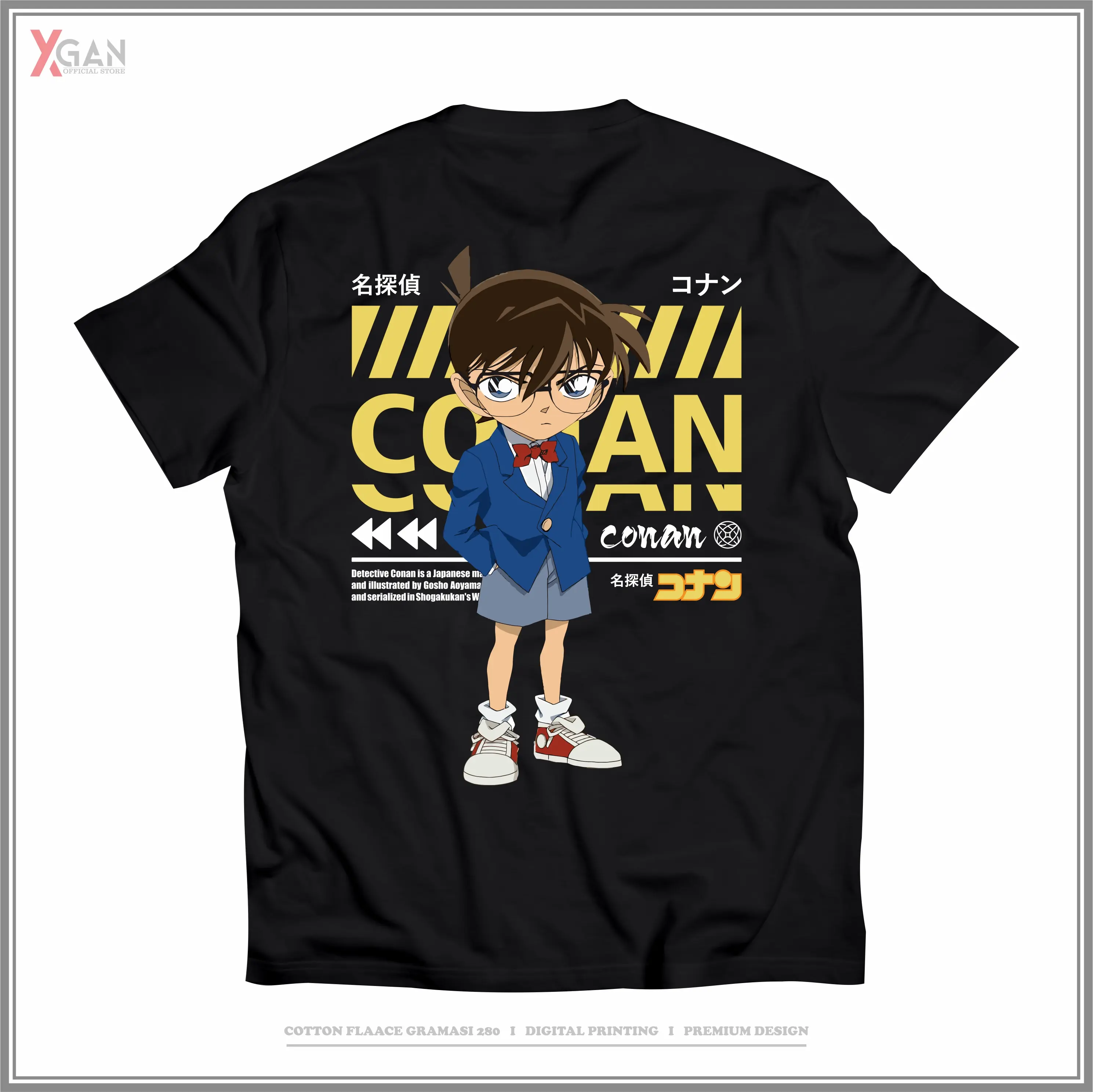 XGAN Baju Deteticve Conan DC01X Kaos Anime katun 24s Jepang T-Shirt Anime Manga Premium Combed Soft Lokal Nyaman Distro Stiker Pria Cowok Printing Keren Atasan