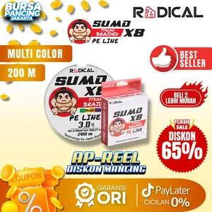 RADICAL Senar PE SUMO X8 Multi Color 200m & 300m PE Braided Mancing Laut Kolam Harian Kuat Banyak Warna Mancing