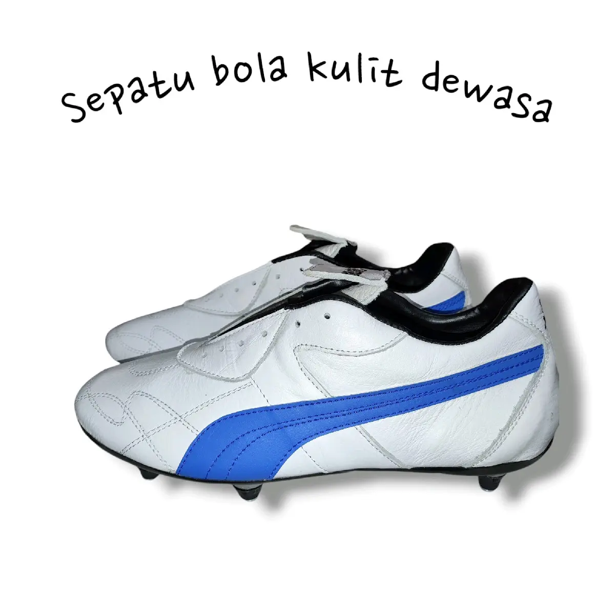 Sepatu Bola Kulit Pull Besi Pria Dewasa (Dijahit dan Dipaku)