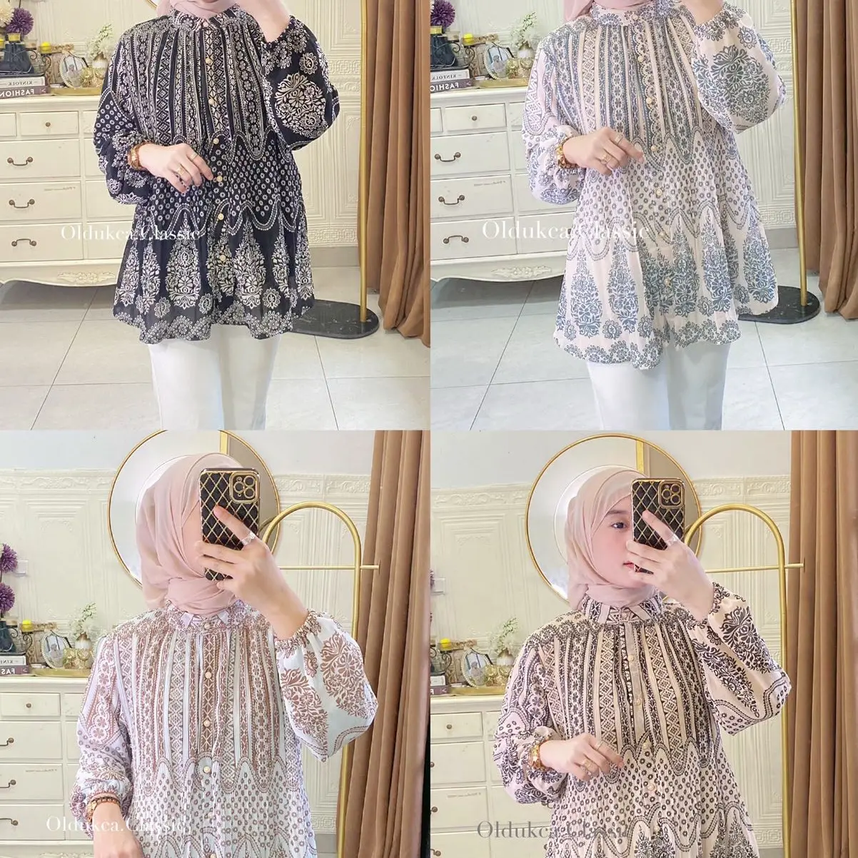 Kinan bluse busui button gold