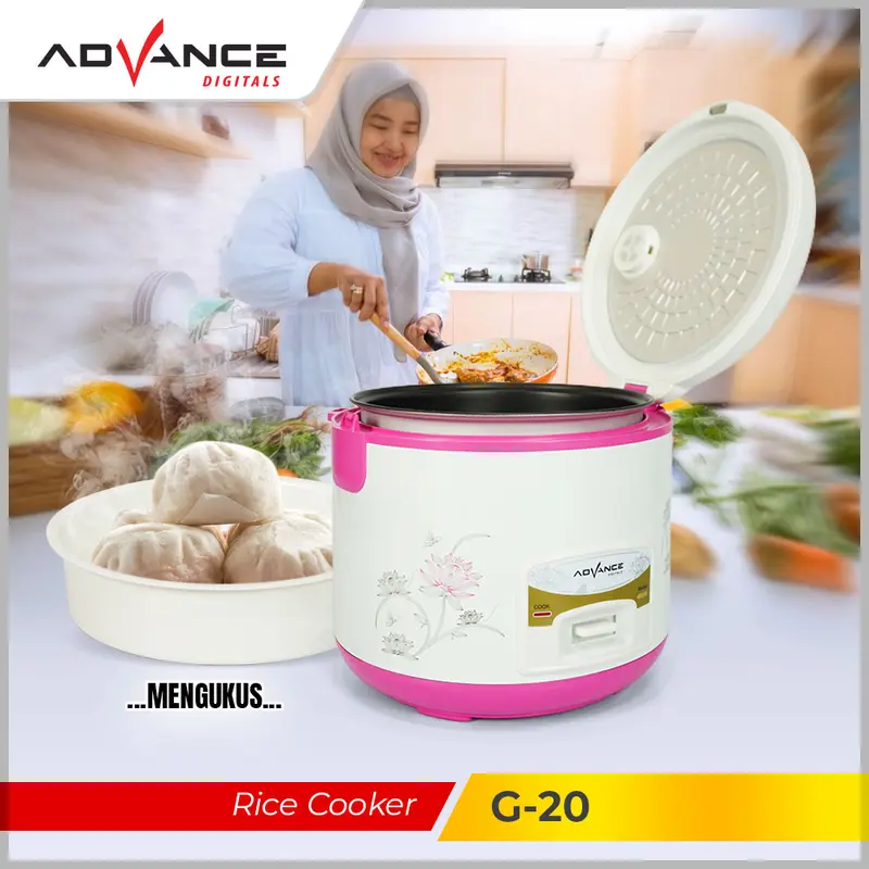 [COD] Advance Rice Cooker G20 / G-20 Kapasitas 1.8L 380W 3in1  Penanak Nasi magic Com Listrik magic  jar 1