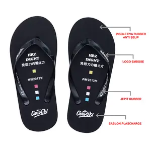 Sandal Jepit Pria Sendal Spon Distro Omidoki Hitam Flezy Kasual Anti Selip