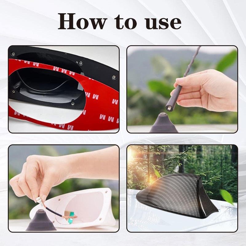 Product Introduction of Ăng-ten vây cá mập trên ô tô, với chức năng tiếp nhận tín hiệu, mô hình đuôi in hoa sợi carbon, A9Y2 22