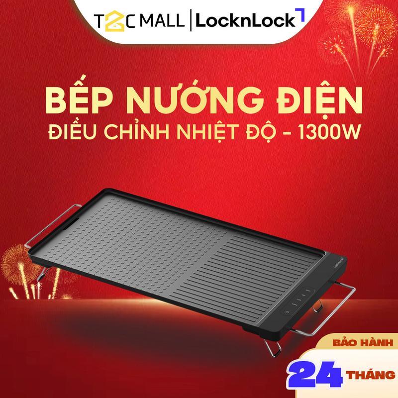 Bếp Nướng Điện Cao Cấp LocknLock Điều Chỉnh Nhiệt Cảm Ứng, Có Tay Cầm EJG311BLK - T2CMALL