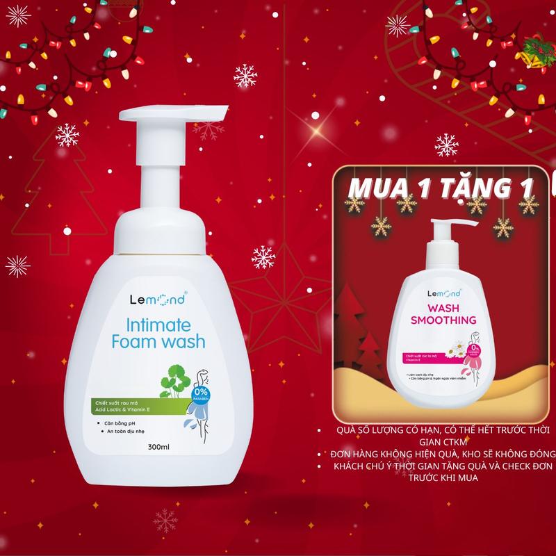  Dung Dịch Vệ Sinh Phụ Nữ Lemond Intimate Foam Wash Chiết Xuất Rau Má An Toàn Dịu Nhẹ Cân Bằng pH Tự Nhiên Dưỡng Ẩm Sâu Không Gây Kích Ứng 