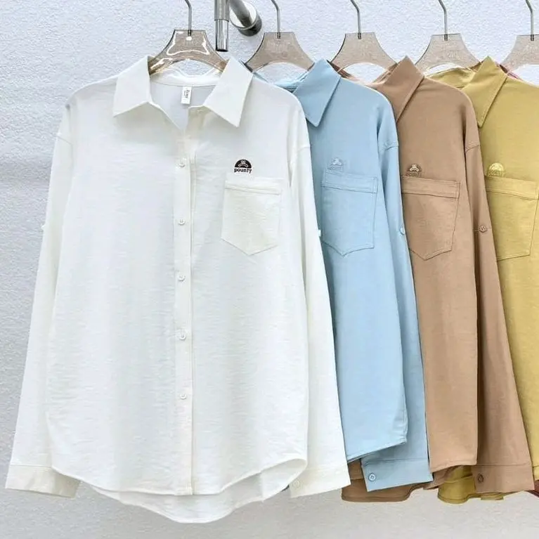 Kemeja cheng gong 1580 / aimi / Gentlewoman by london girl bahan suede premium Slim-fitting baju fit Atasan Wanita Basic Casual