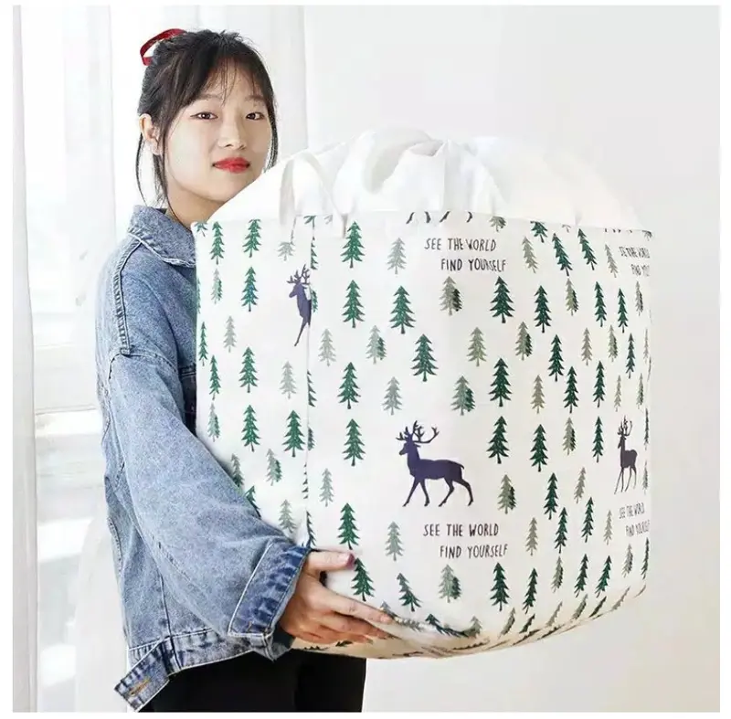 Storage Bag Jumbo 100 Liter Laundry Bag Keranjang Baju Tempat Mainan Dengan Tutup Serut 6