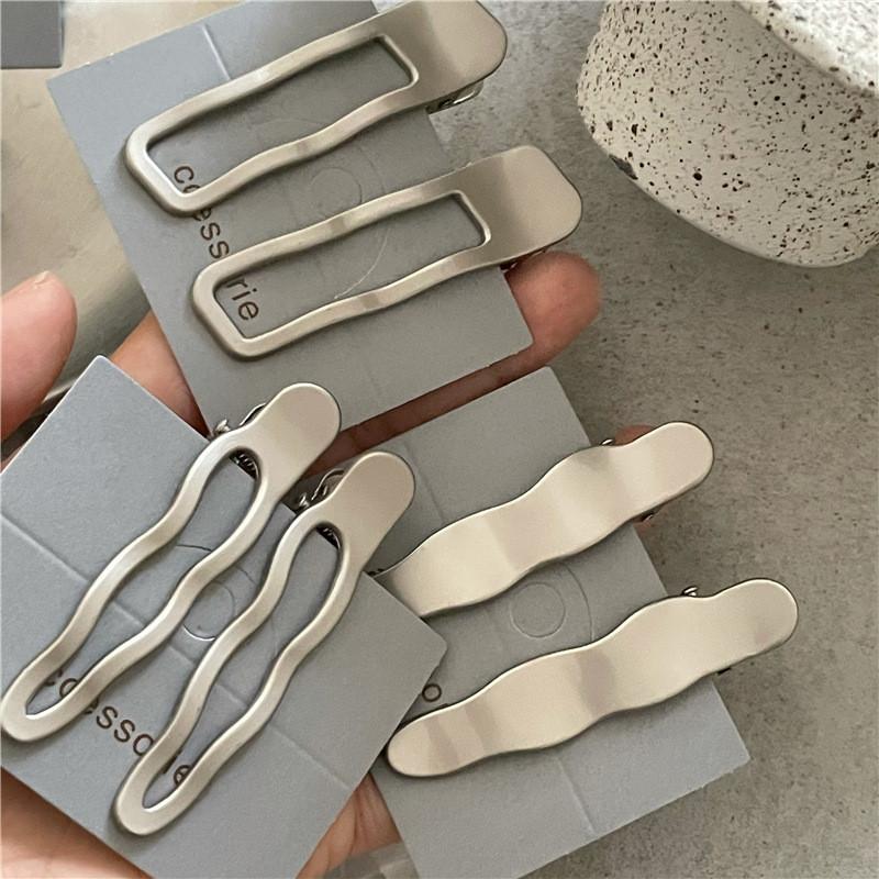 Kim Loại Bạc Sóng Dây Kẹp Tóc Nữ Trán Tóc Gãy Mỏ Vịt Kẹp