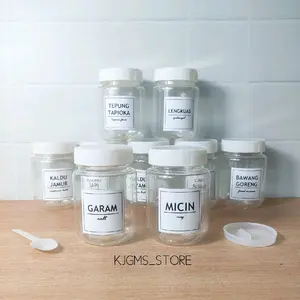 TOPLES BULAT 200 Ml TUTUP PUTIH TEMPAT BUMBU DAPUR AESTHETIC FREE BUBBLE WRAPTOPLES BULAT TUTUP PUTIH TEMPAT BUMBU DAPUR AESTHETIC FREE BUBBLE WRAP
