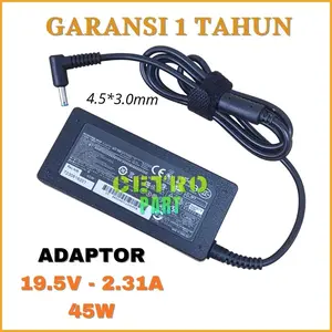 Super murah Adaptor Charger Compatible model 19.5V- 2.31A 45W 4.5*3.0mm JACK BIRU - Baru & Bergaransi 1tahun