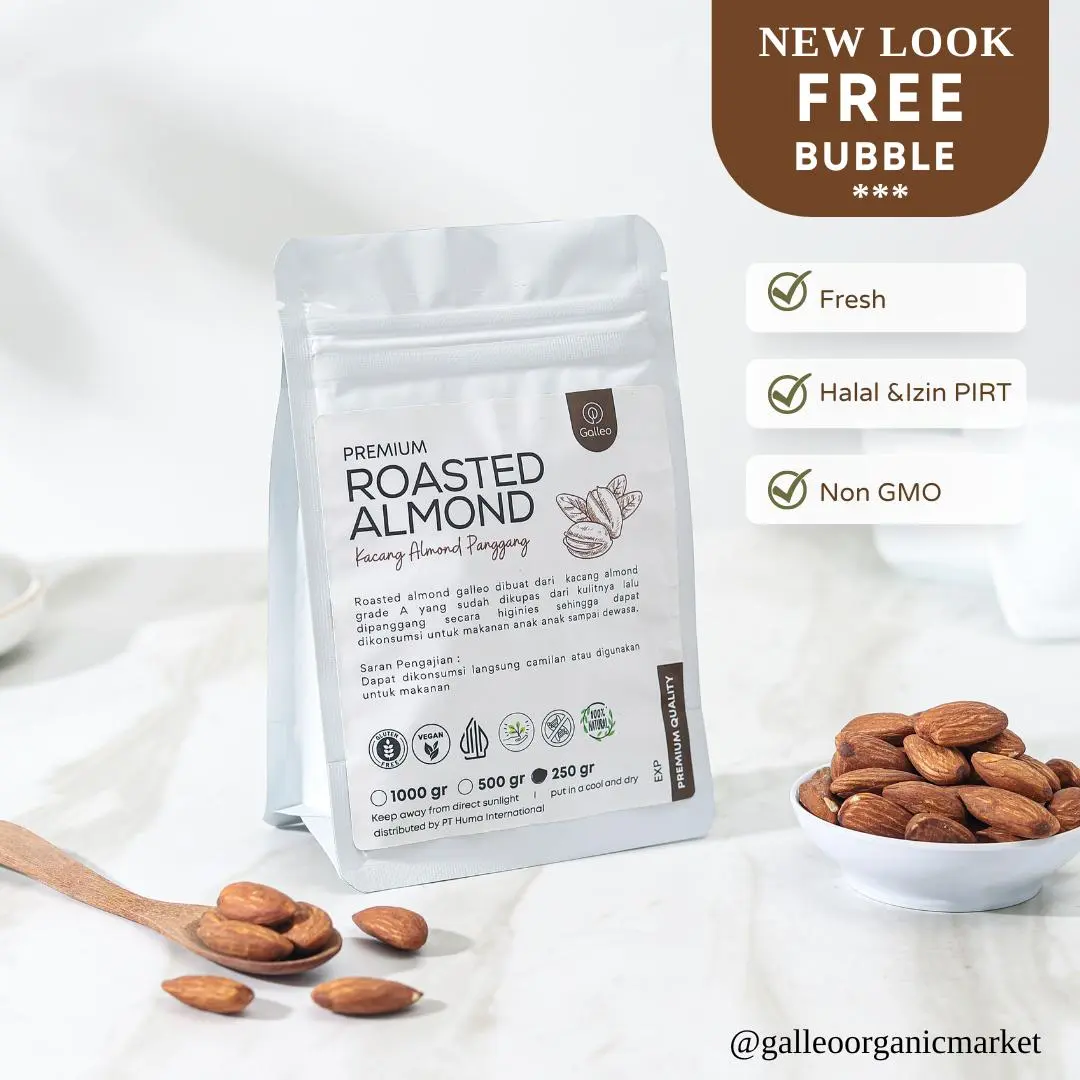 Kacang Almond Panggang Galleo 250 GR / Roasted Almond Nuts