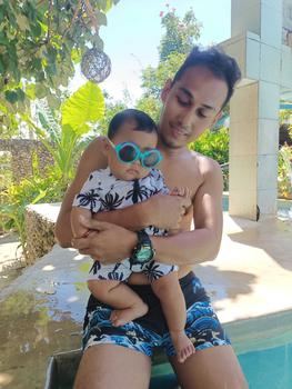Product Review of Baby Boy Swimsuit with Swim Hat Cartoon Tree Print Short Sleeve Round Neck Half Zipper Jumpsuit Bathing Suit Beachwear from R**a M**🥀 0