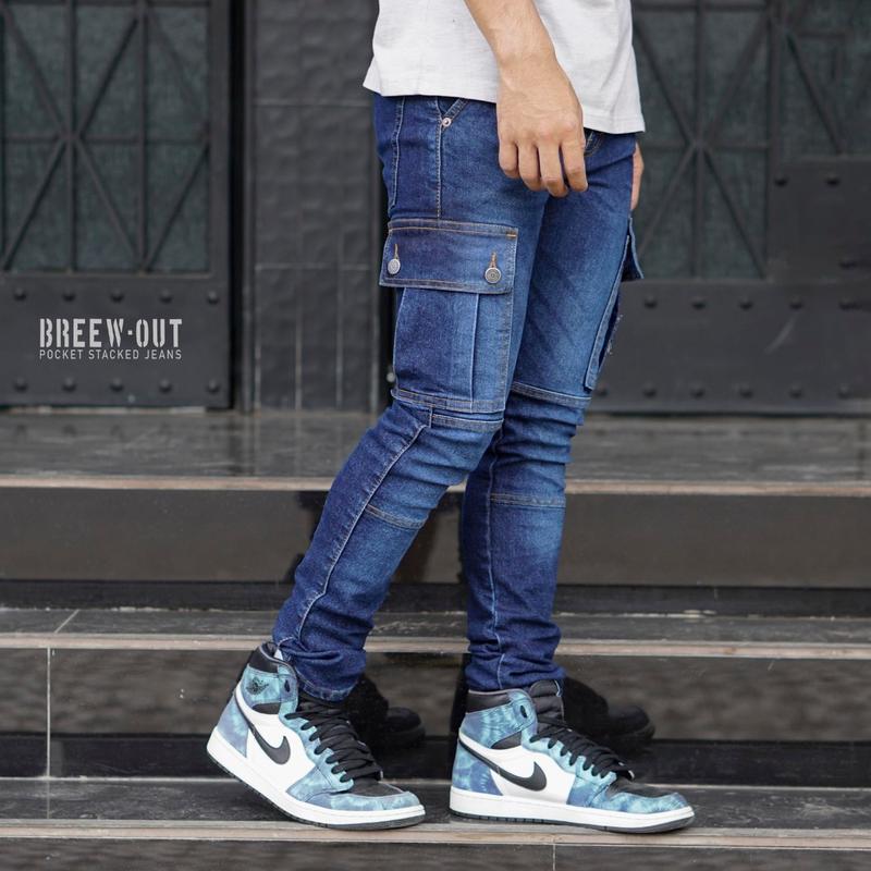 CELANA CARGO CELANA PANJANG JEANS PRIA DENIM SLIMFIT Lembut Stretch Nyaman 6