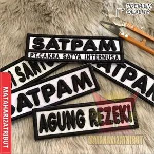 Name tag timbul logo timbul satpam