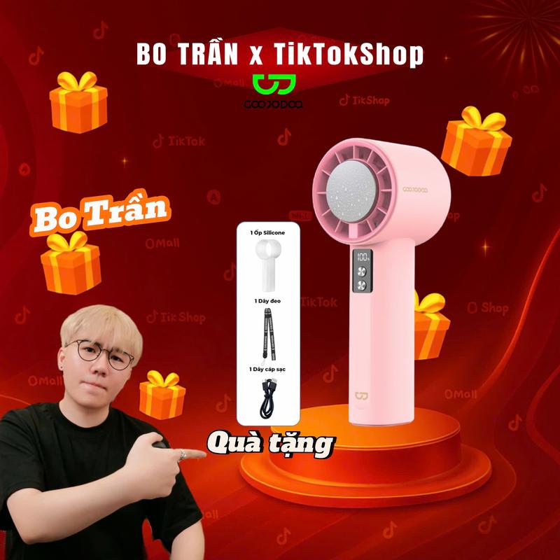 【GOOJODOQ*Bo Trần Bảo hành 6 tháng Quạt mini GOOJODOQ 100 tốc độ gió có thể điều chỉnh màn hình kỹ thuật số cầm tay Làm lạnh và nén đá Phụ Kiện