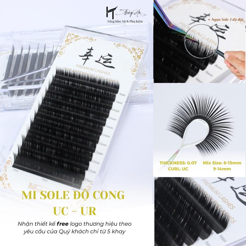 Mi Douyin Trung Hoa Cong UC - UR VIP Dày 0.07 siêu đen mềm mi sole thái Mi Khay Lông Mi Nhân Tạo - Dụng Cụ Nối Mi - Thúy Hà