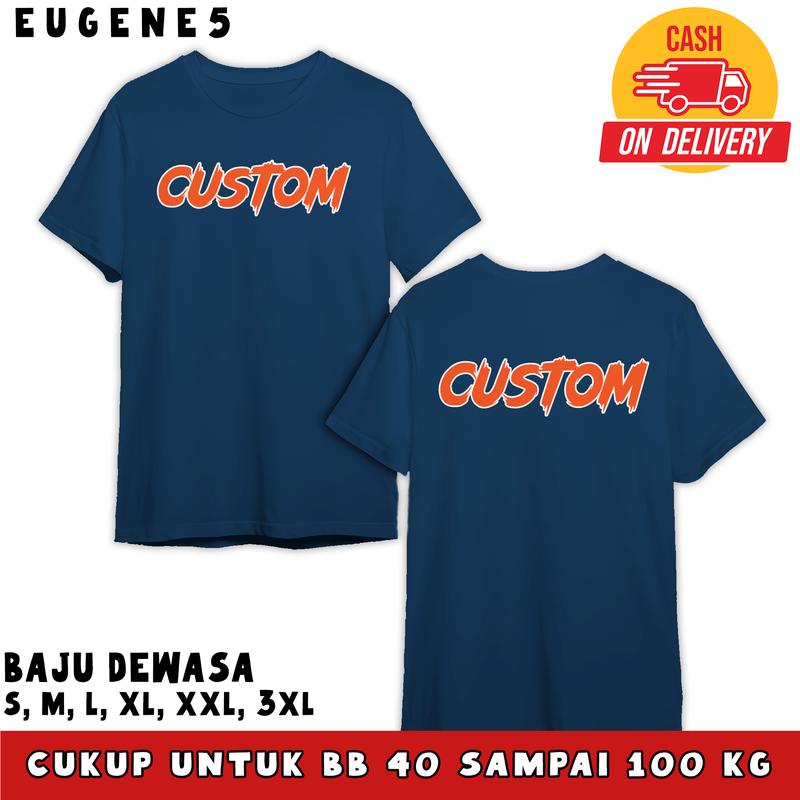 eugene5 Kaos Lengan Pendek Custom/Tidak Custom Bisa Baju Soft Distro Dewasa Pria Pendek Panjang Keren Silver Tshirt Oblong Simple 4
