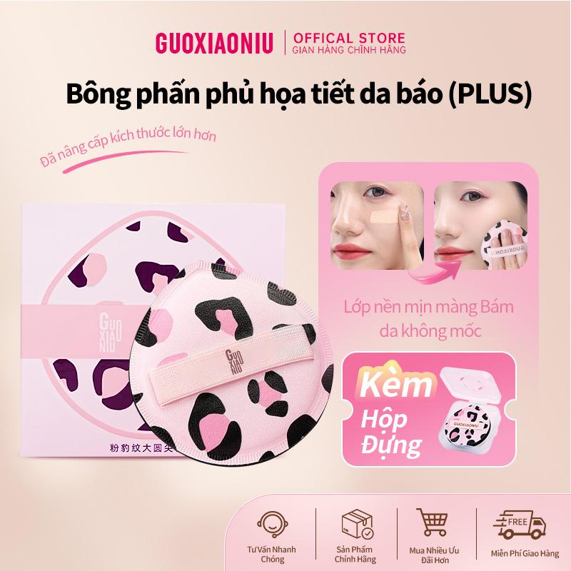  GUOXIAONIU Mút Đánh Phấn Họa Tiết Da Báo Chất Liệu Kẹo Bông Siêu Mềm Thiết Kế Đệm Khí Dùng Được Ướt Và Khô Phù Hợp Kem Nền Dạng Lỏng Và Phấn Phủ Hỗ Trợ Trang Điểm Mịn Mượt Không Ăn Phấn 