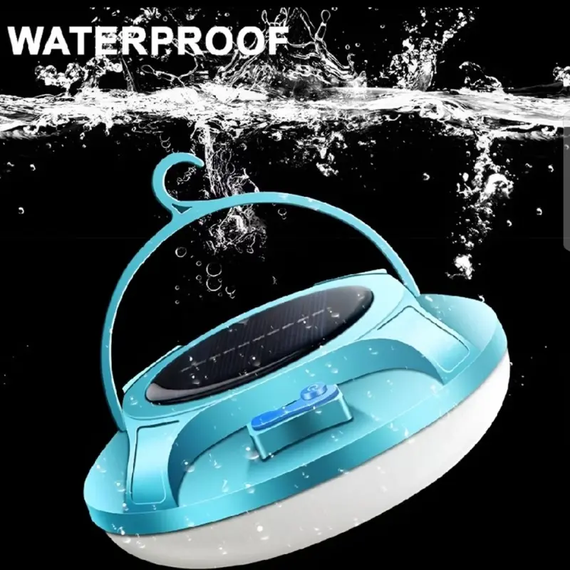 Lampu Emergency Gantung Camping UFO Solar Panel Camping Lampu Taman Lampu Belajar  Lampu Multifungsi Super Terang 1