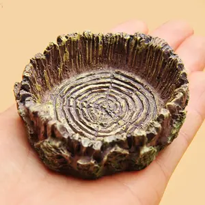 Pet Reptile Feeding Bowl Tree Shape Stump Anti-escape for Lizard Gecko Chameleon Reptile Water Bowl Insect Worm Food Container