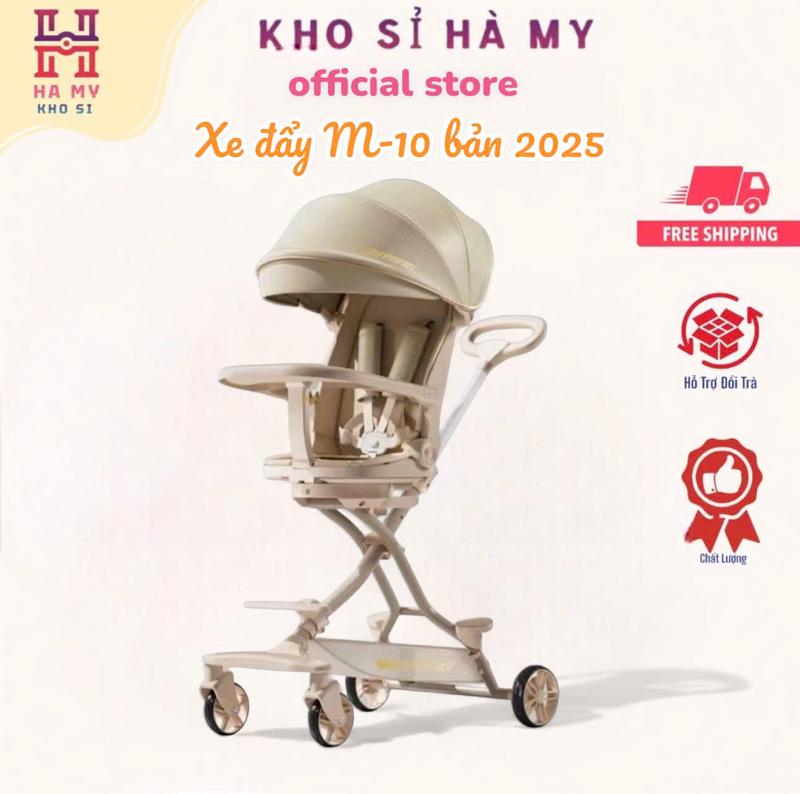 Xe đẩy M10-1 cao cấp mẫu mới 2025 xoay 360 trước sau ngả lưng 175 độ có bàn ăn dặm cho bé sơ sinh Xe đẩy
