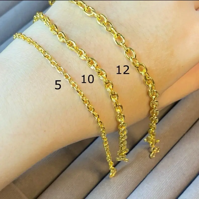 Gelang rantai Belitung kecil lapis emas 24k (100ml) perempuan 0