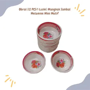 Obral (12 PCS/1 Lusin) Mangkok Sambal Melamine Mini Motif
