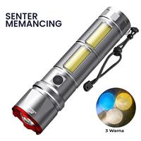 Gambar Suksestech Senter Terang 6 Mode Cahaya LED+COB  Zoom In Out Senter Aluminium  ST-101-3 - Senter dari SUKSESTECH Kota Surabaya 1 Tokopedia