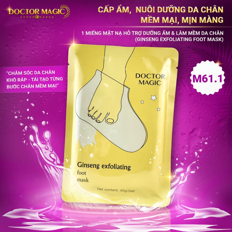 M61.1 - 1 Miếng Mặt Nạ Hỗ Trợ Dưỡng Ẩm & Làm Mềm Da Chân Doctor Magic - Ginseng Exfoliating Foot Mask - 40g