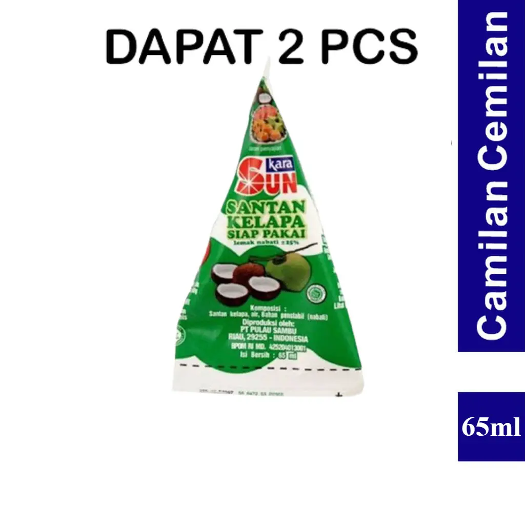 Sun Kara Santan Kelapa Instant 65 ml (2 pcs)