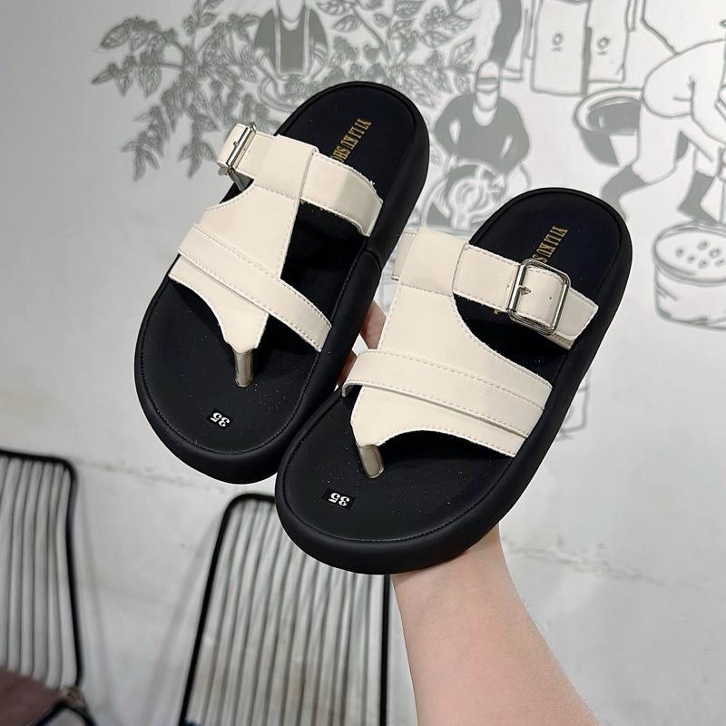 Dép Nữ K02 quai kẹp ngón hàng may sẵn nhẹ chân mũi tròn cao 3cm nhẹ chân cá tính dễ phối đồ