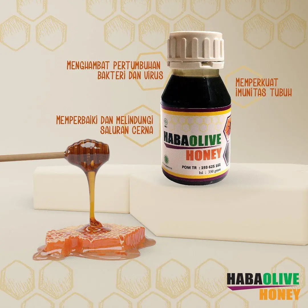 Habaolive Honey 350gr - Kombinasi madu habbatussauda dan minyak zaitun