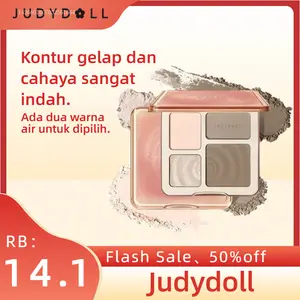 【Buy 1 Take 1】 [BEST SELLER] Judydoll Highlight & Contour Palette Highlight dan contour yang natural -Shading Powder cool tone untuk hidung dan dan dagu untuk efek pelangsingan EGQFT