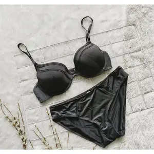 FMN Bra Set Padded Plain Set With Panties FMN Bra Set Padded Plain Set With Panties