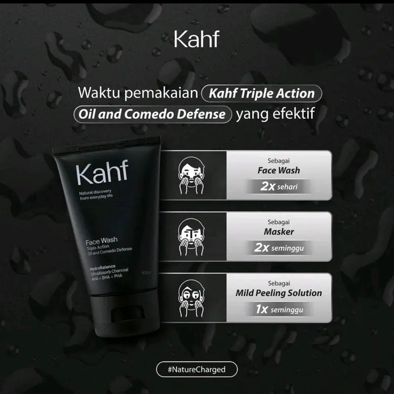 ￼Kahf Triple Action Oil and Comedo Defense Face Wash 100 ml - Facial Komedo 4