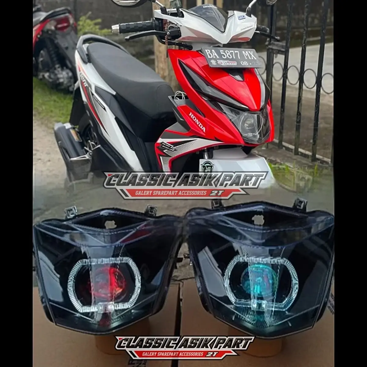REFLEKTOR LAMPU DEPAN BILED LED BEAT ESP STREET 2016-2019 FULLSET
