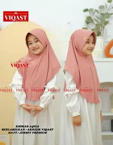 Hijab Anak AQILA Bergo Sekolah 8-13 Thn Jilbab Jersey Penguin Kerudung Anak TK Paud SD Label Akrilik