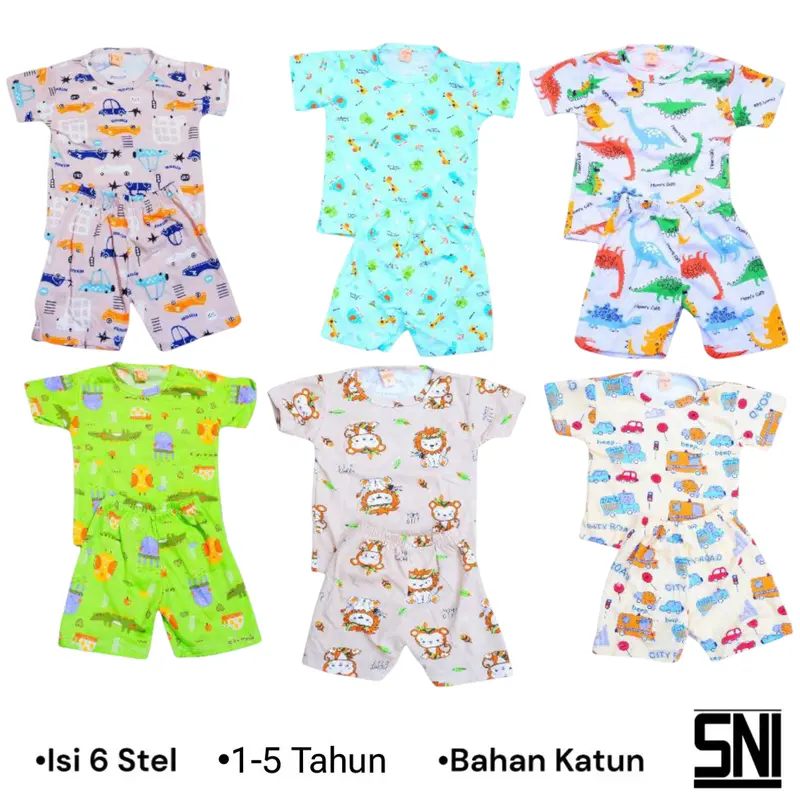 DAPAT 6 SETELAN ANAK 1-5 TAHUN MOTIF RANDOM Bayi Bunda 5