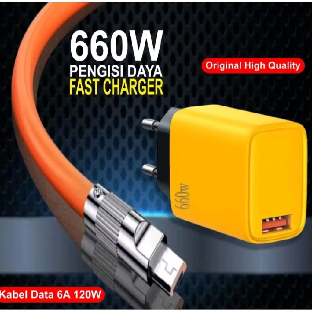 Charger 660W Batok 131 + Kabel Data 120W Fast Charging / Pengisian Daya Cepat 6A Super Quick