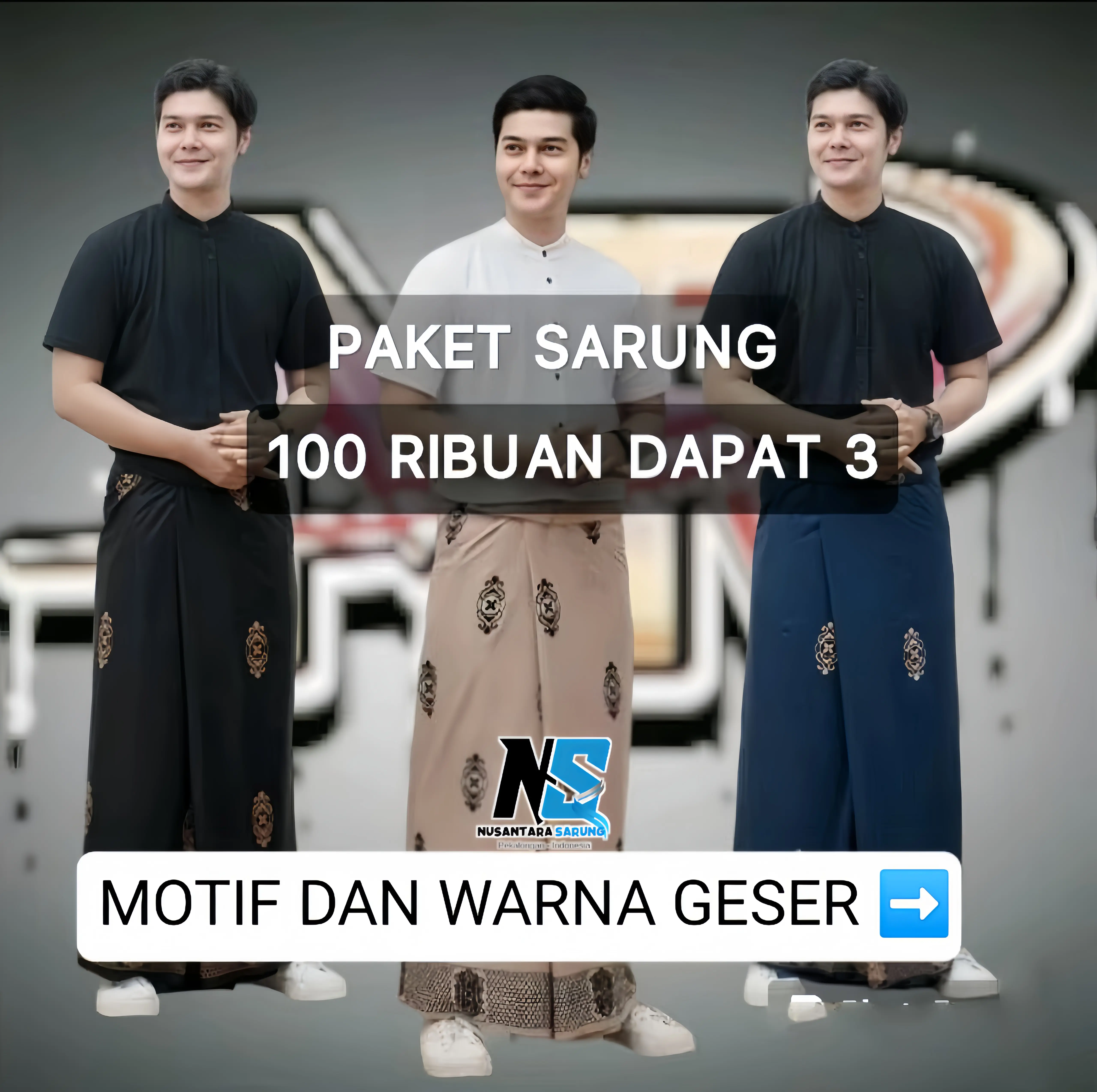 100 RIBU DAPAT 3 SARUNG PRIA DEWASA BISA PILIH WARNA DAN MOTIF Katun