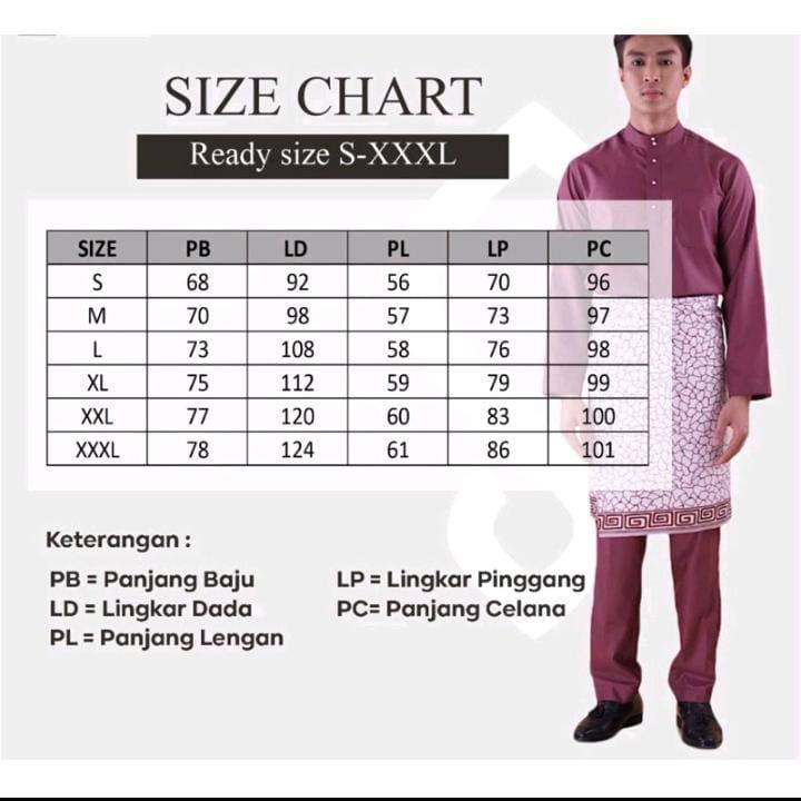 (Batik_sahati) Baju Muslim kurung melayu pria tanpa sarung songket polos 2