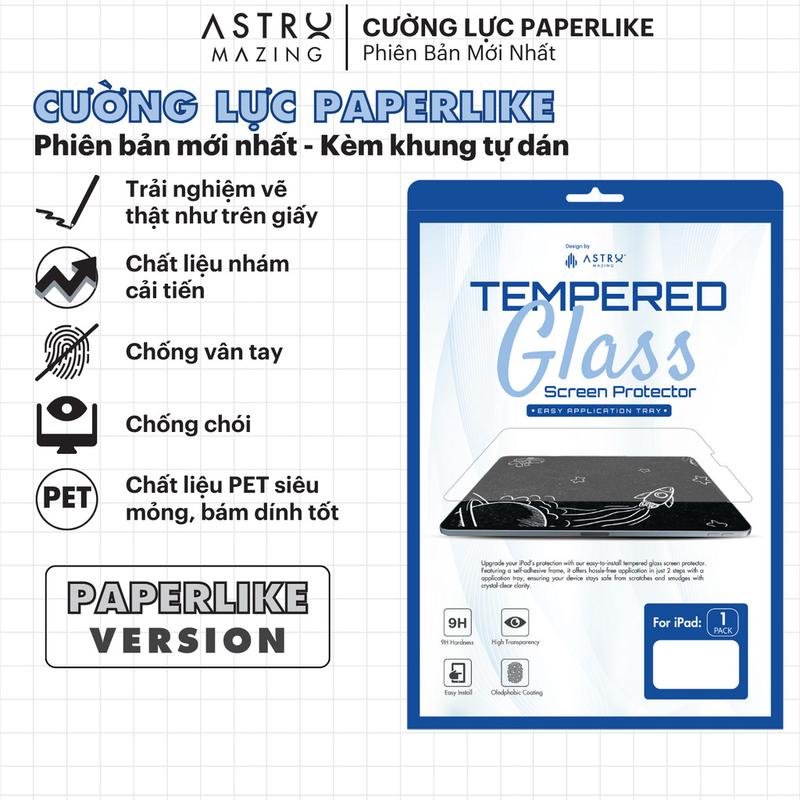 Kính Cường Lực Paperlike iPad Khung Tự Dán Độ Cứng 9H Chống Nhìn Trộm