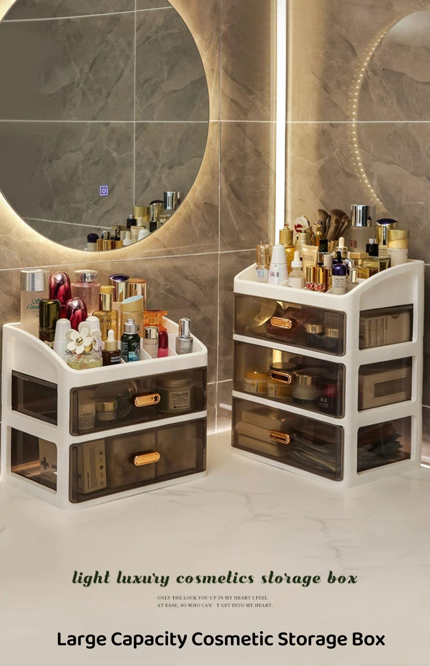 SG Makeup Storage Box Cosmetic Organizer Skincare Storage Box Quality Makeup organizer Case Dustproof With Handle and Drawer Plastic Kitchen Room SG Makeup Storage Box Cosmetic Organizer Skincare Storage Box Quality Makeup organizer Case Dustproof With Handle and Drawer Plastic Kitchen Room