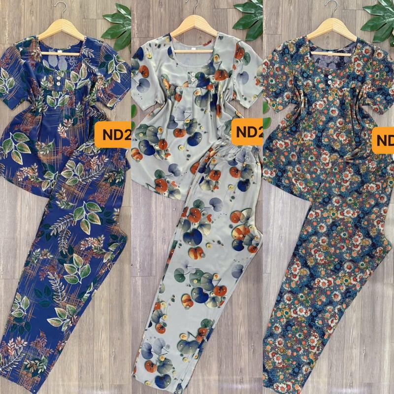 Đồ Bộ TOLE / LANH NHUNG  Cao Cấp Trung Niên Mặc Nhà Cho Mẹ, Bộ Tay Ngắn Quần Dài Sang Trọng, vải lanh rất mát (40-78kg e có size )