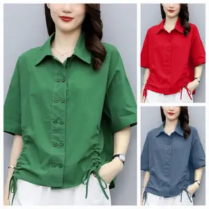 130-KEMEJA & BLOUSE ATASAN WANITA OVERSIZE/BLOUSE WANITA/ATASAN WANITA TERBARU/KEMEJAWANITA Casual Katun  Nyaman